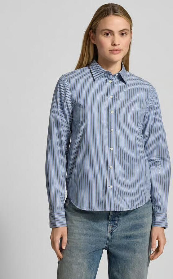 Gant Donkerblauwe polo met lange mouwen en 2 knopen Blue - Foto 10