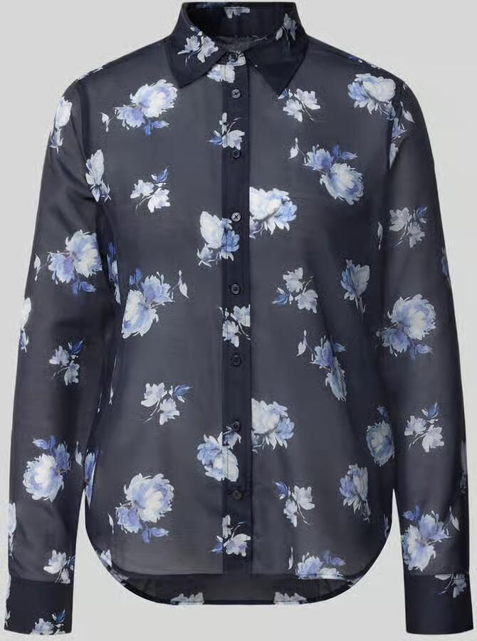 Gant Regular fit blouse met lange mouwen van mix van katoen en zijde