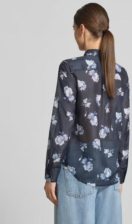 Gant Regular fit blouse met lange mouwen van mix van katoen en zijde - Foto 3