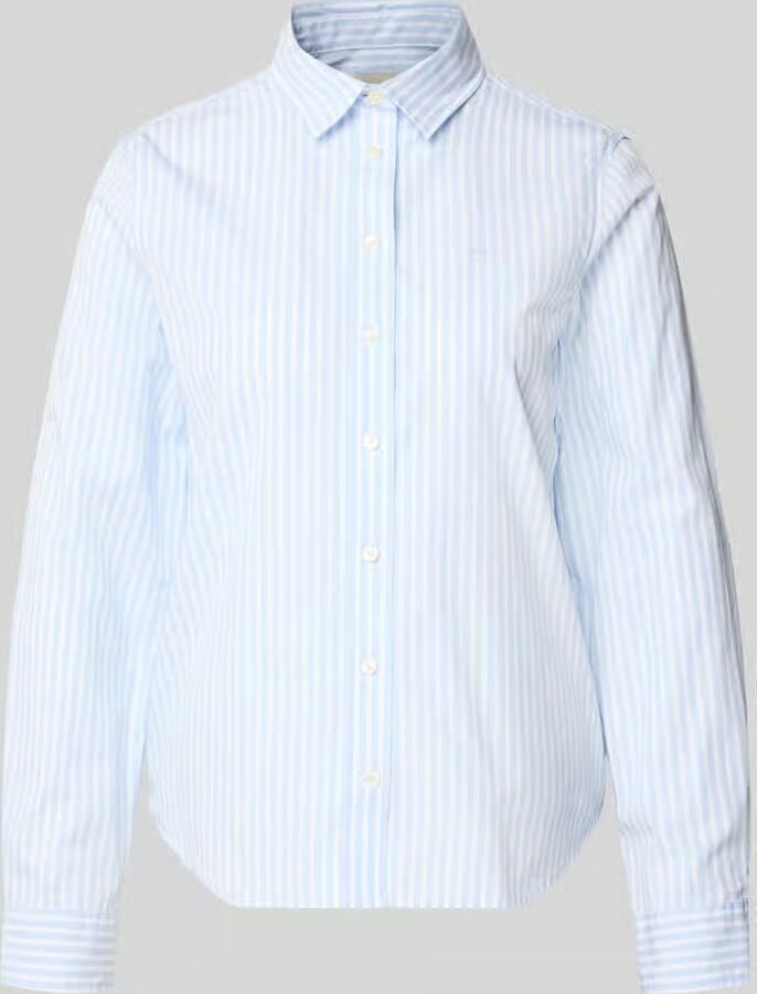 Gant Overhemdblouse REG POPLIN STRIPED SHIRT met een klein geborduurd logo op de borst - Foto 16