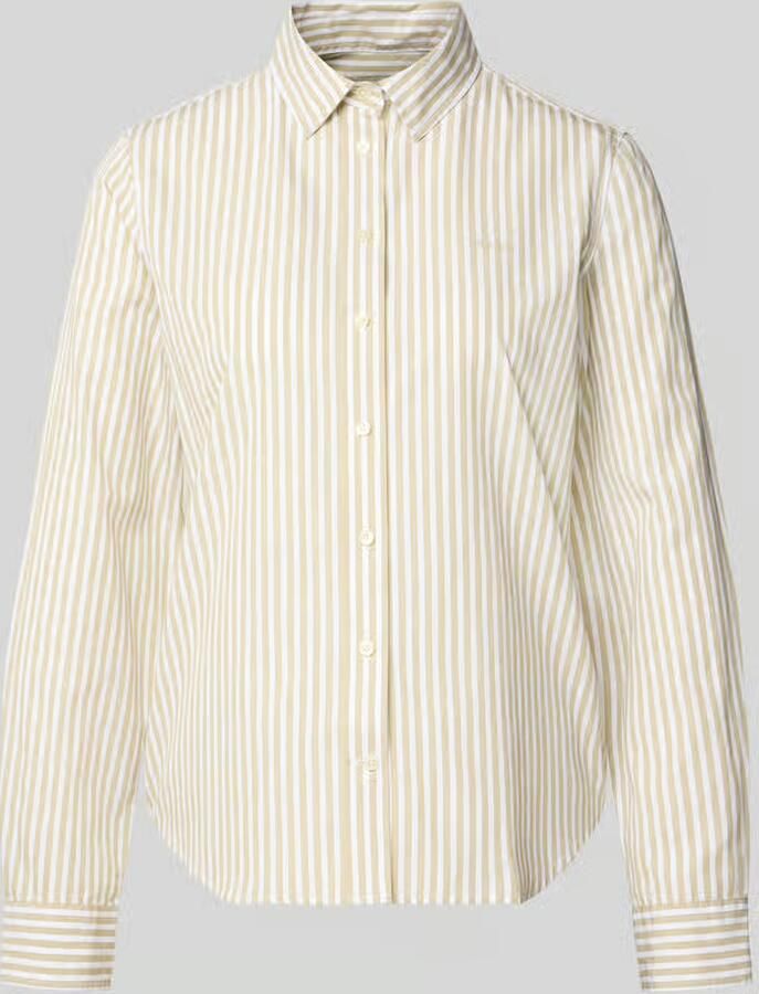 Gant Regular fit blouse met streepmotief en Labelstitching