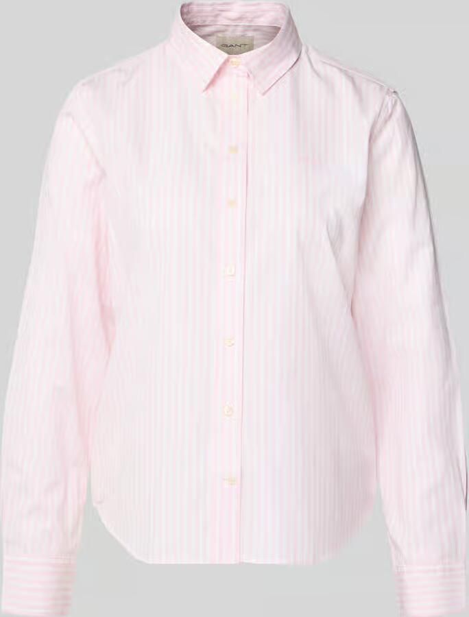 Gant Overhemdblouse REG POPLIN STRIPED SHIRT met een klein geborduurd logo op de borst - Foto 11