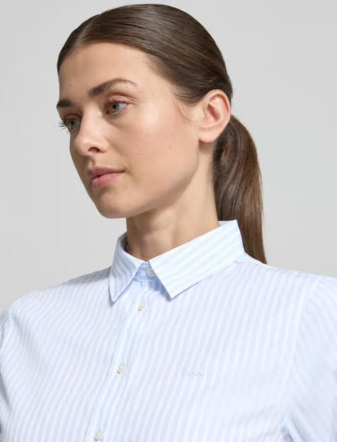 Gant Overhemdblouse REG POPLIN STRIPED SHIRT met een klein geborduurd logo op de borst - Foto 17