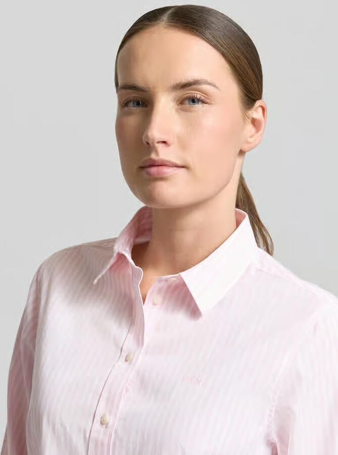 Gant Overhemdblouse REG POPLIN STRIPED SHIRT met een klein geborduurd logo op de borst - Foto 13