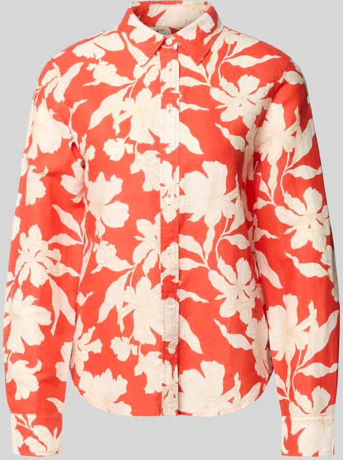 Gant regular fit blouse van mix van katoen en linnen - Foto 8