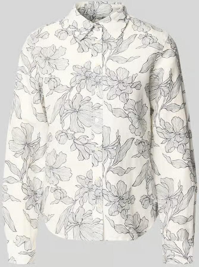 Gant regular fit blouse van mix van katoen en linnen - Foto 9