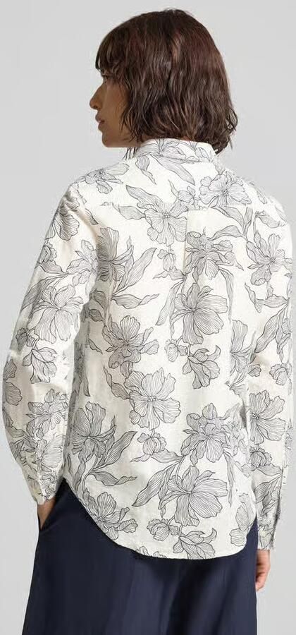 Gant regular fit blouse van mix van katoen en linnen - Foto 19