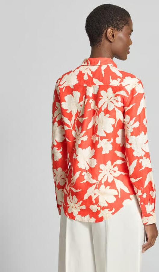 Gant regular fit blouse van mix van katoen en linnen - Foto 18
