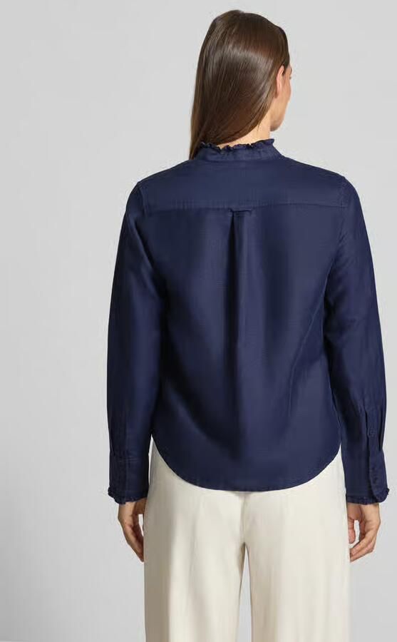 Gant regular fit blouse van mix van katoen en linnen met opstaande kraag - Foto 19