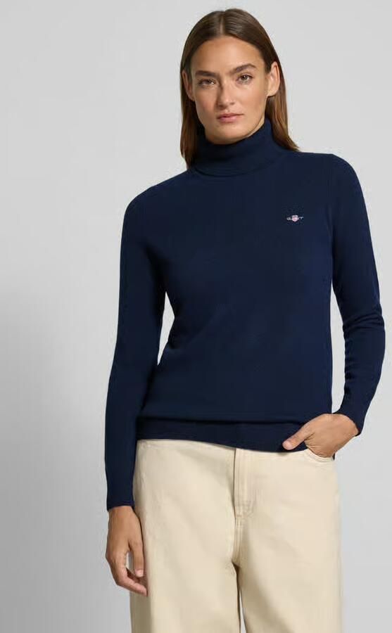Gant Coltrui met labelstitching van een mix van katoen en wol - Foto 7
