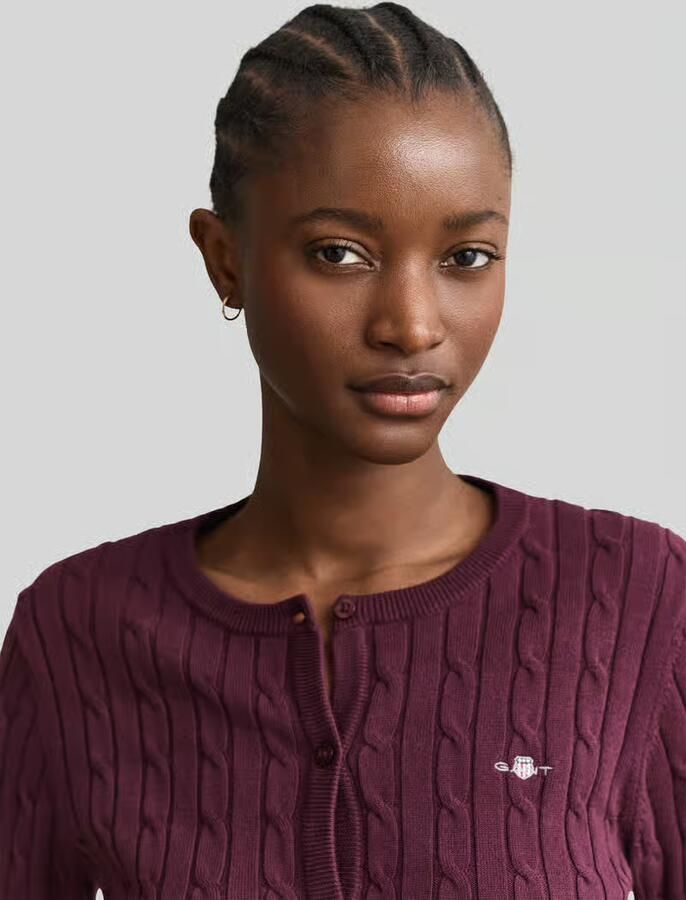 Gant regular fit gebreid jack van katoenmix