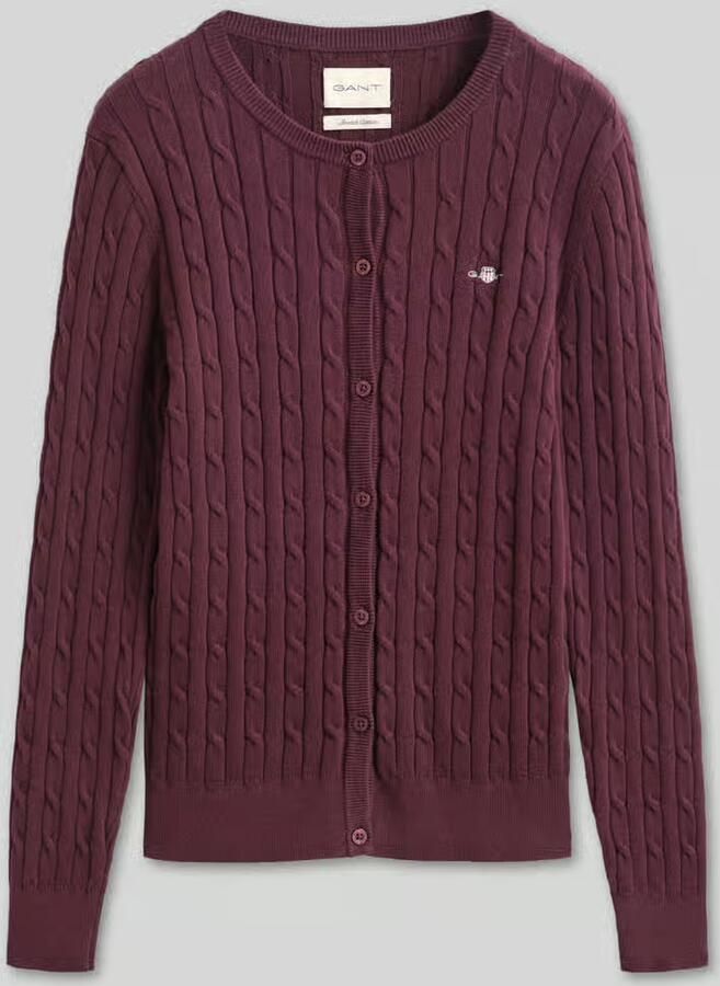 Gant regular fit gebreid jack van katoenmix - Foto 2