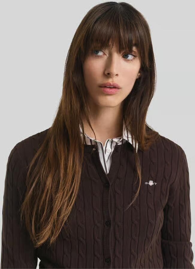 Gant regular fit gebreid jack van katoenmix