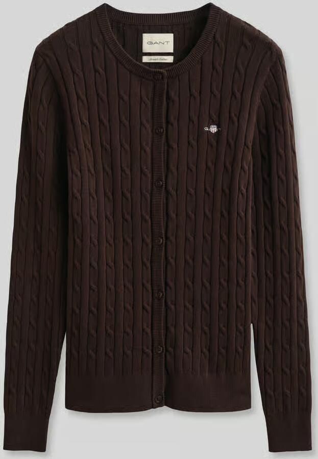 Gant regular fit gebreid jack van katoenmix - Foto 2