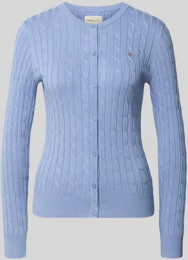 Gant regular fit gebreid jack van katoenmix