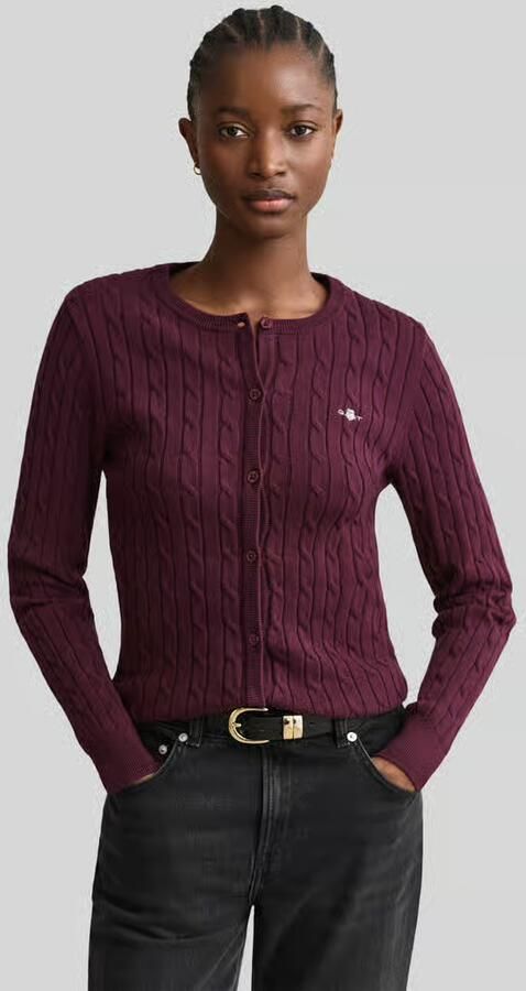 Gant regular fit gebreid jack van katoenmix - Foto 2