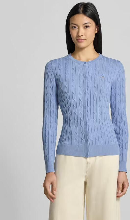 Gant regular fit gebreid jack van katoenmix - Foto 3