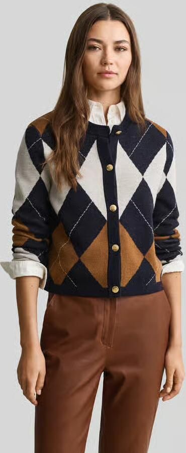 Gant Regular fit gebreid jack van pure wol - Foto 3