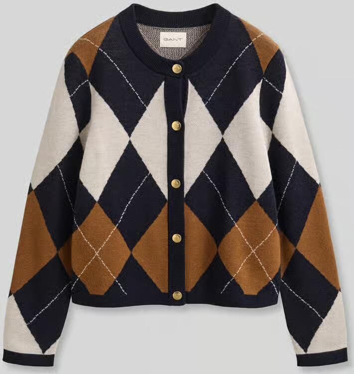 Gant Regular fit gebreid jack van pure wol - Foto 2