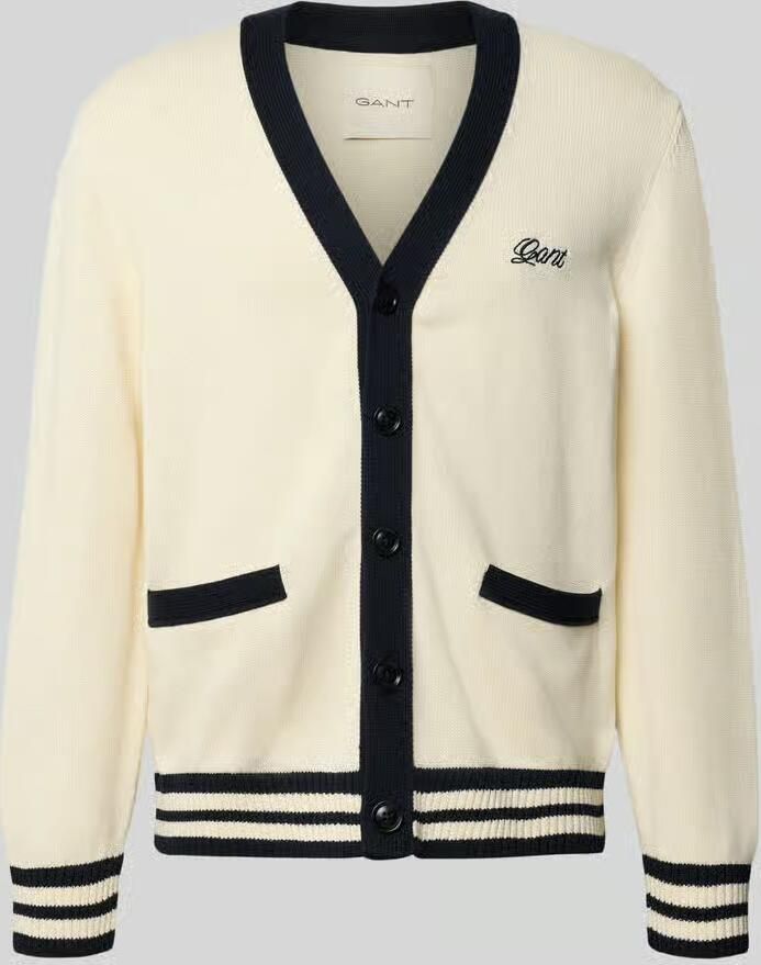 Gant regular fit gebreid jack van puur katoen