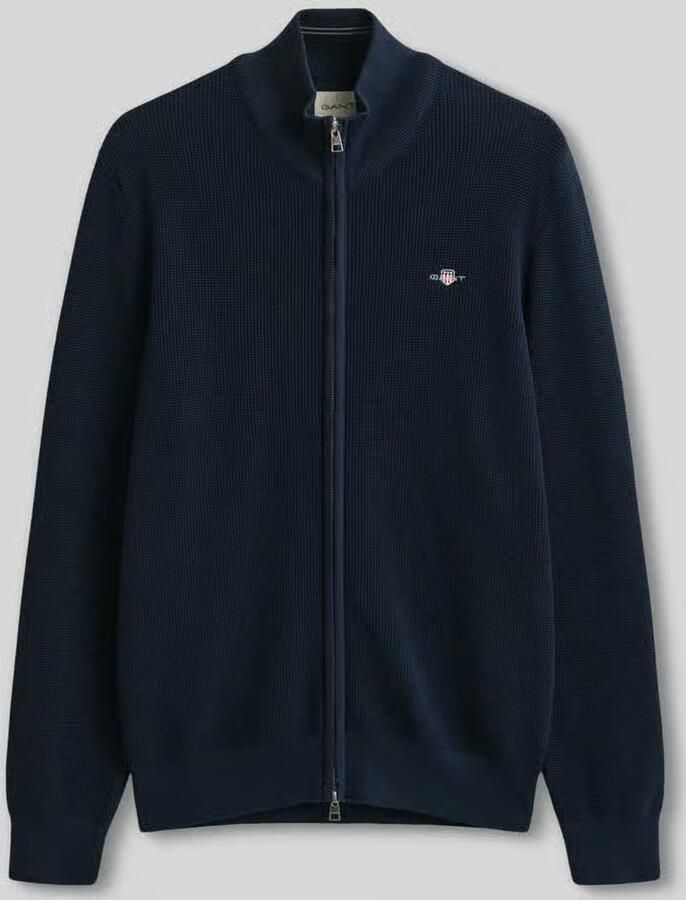 Gant Cardigan met tweewegritssluiting en labelstitching - Foto 3