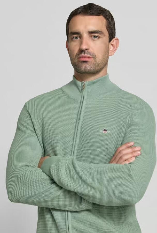 Gant regular fit gebreid jack van puur katoen