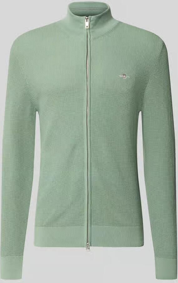 Gant regular fit gebreid jack van puur katoen - Foto 2