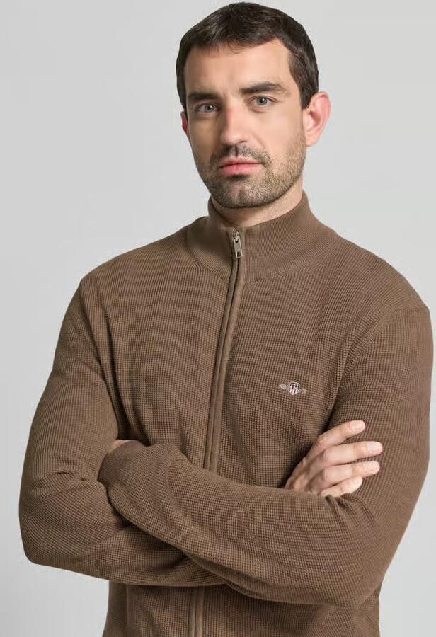 Gant regular fit gebreid jack van puur katoen