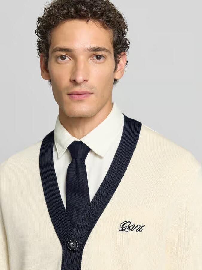 Gant regular fit gebreid jack van puur katoen - Foto 2
