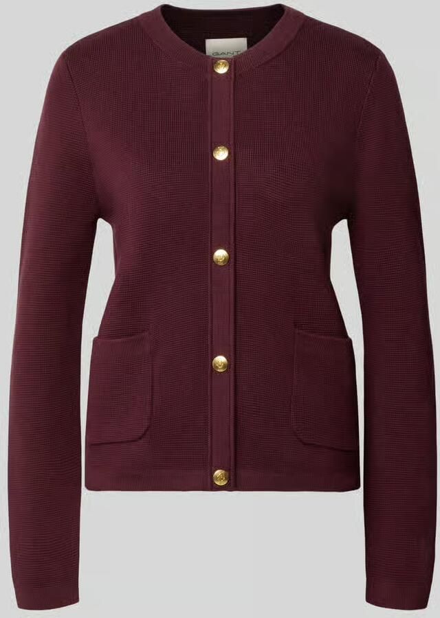 Gant regular fit gebreid jack van puur katoen