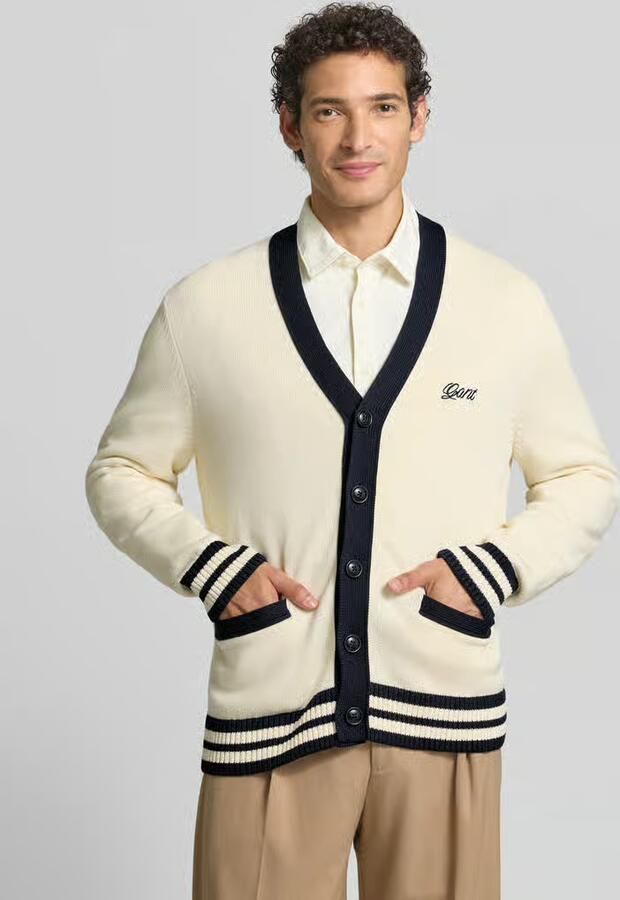 Gant regular fit gebreid jack van puur katoen - Foto 4