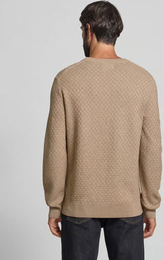Gant Gebreide pullover met ronde hals en logostitching