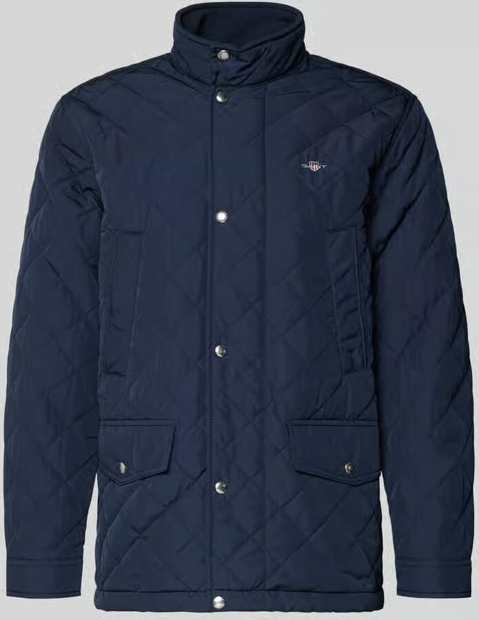 Gant Regular fit gewatteerd jack met logostitching model 'Windcheater'