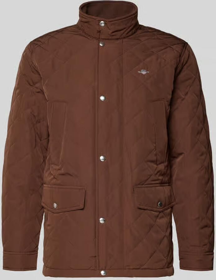 Gant Regular fit gewatteerd jack met logostitching model 'Windcheater'