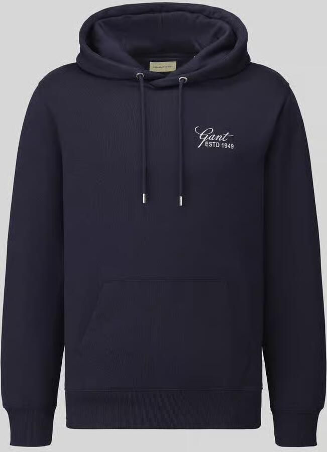 Gant Regular fit hoodie van puur katoen met logoprint