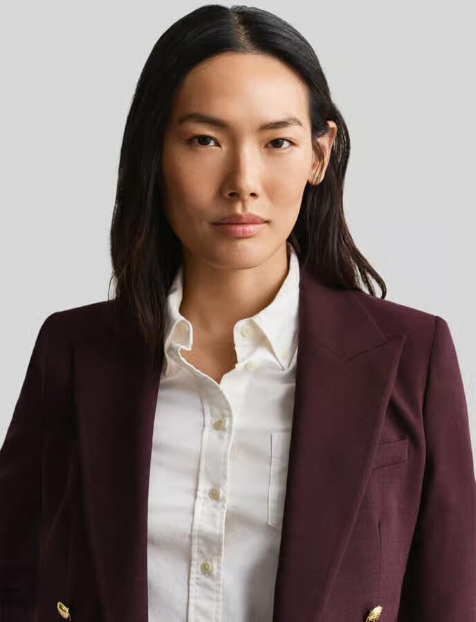 Gant Regular fit korte blazer van wolmix met gouden knopen