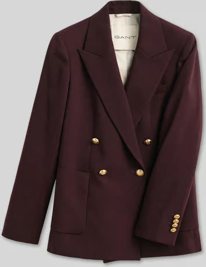Gant Regular fit korte blazer van wolmix met gouden knopen - Foto 2
