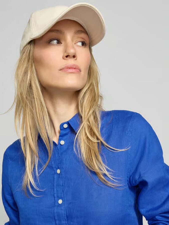 Gant regular fit linnen blouse met labelstitching - Foto 2