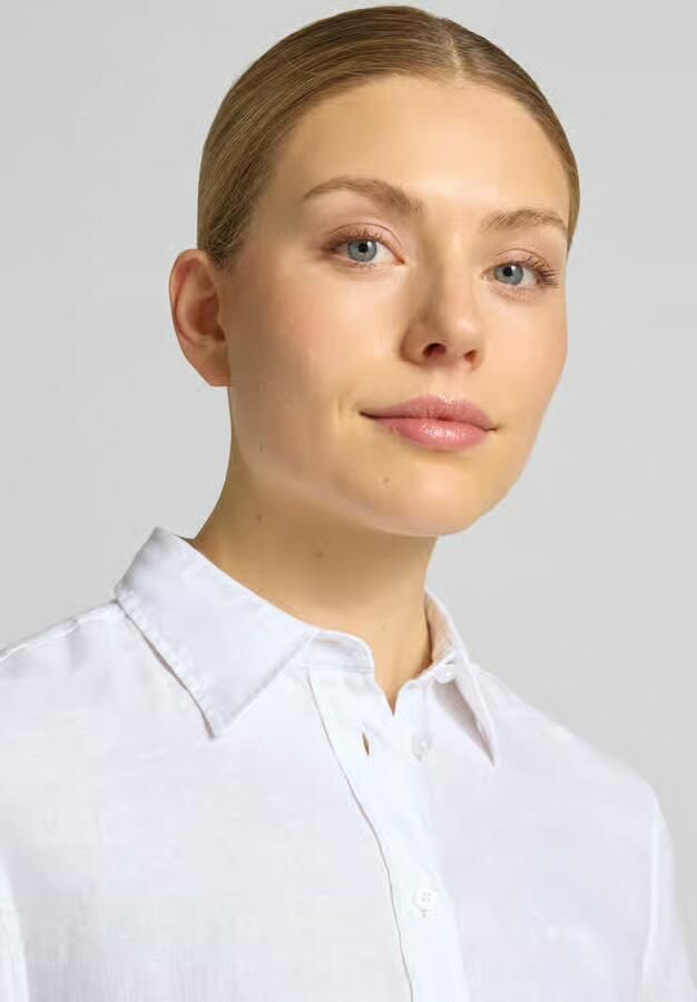Gant regular fit linnen blouse met labelstitching - Foto 3
