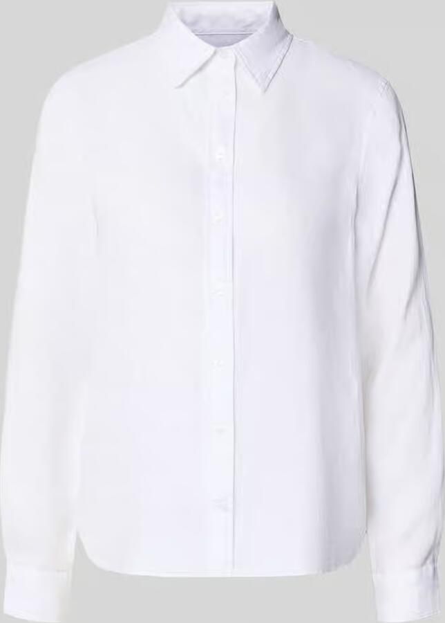 Gant regular fit linnen blouse met labelstitching - Foto 2