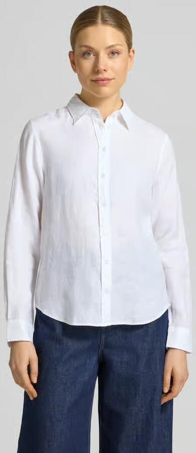 Gant regular fit linnen blouse met labelstitching - Foto 7