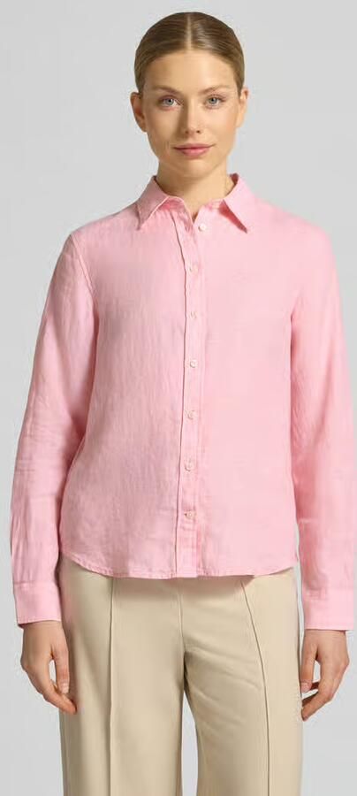 Gant regular fit linnen blouse met labelstitching - Foto 14