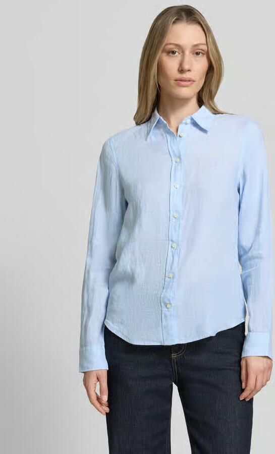 Gant regular fit linnen blouse met labelstitching - Foto 10