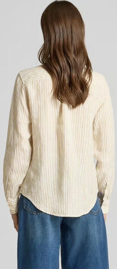 Gant regular fit linnen blouse met overhemdkraag en labelstitching - Foto 3