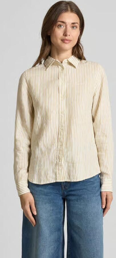 Gant regular fit linnen blouse met overhemdkraag en labelstitching - Foto 2