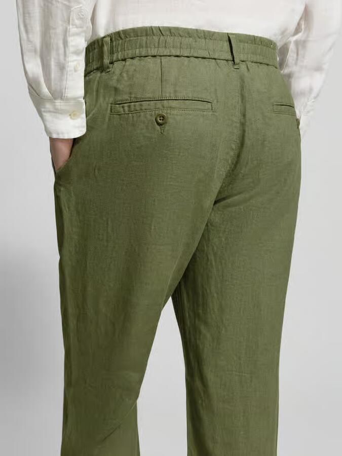 Gant regular fit linnen broek met elastische band