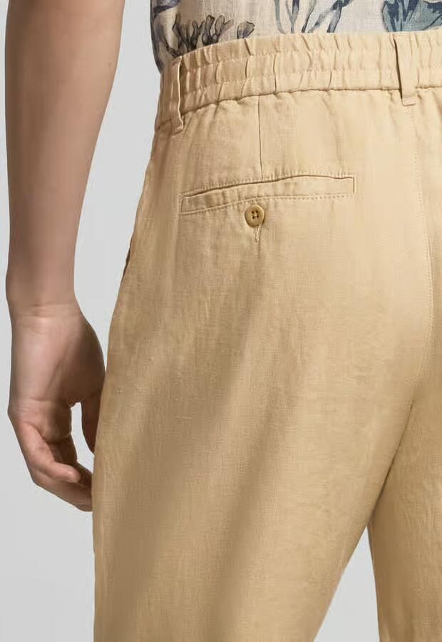 Gant regular fit linnen broek met elastische band - Foto 2