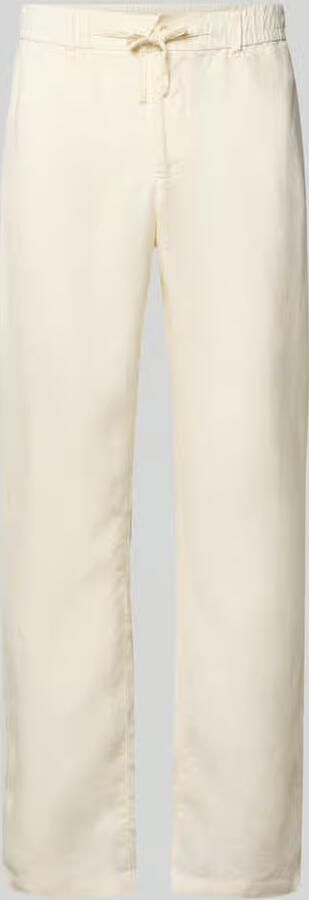 Gant regular fit linnen broek met elastische band - Foto 2