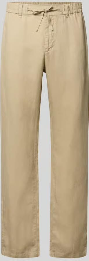 Gant regular fit linnen broek met elastische band - Foto 3