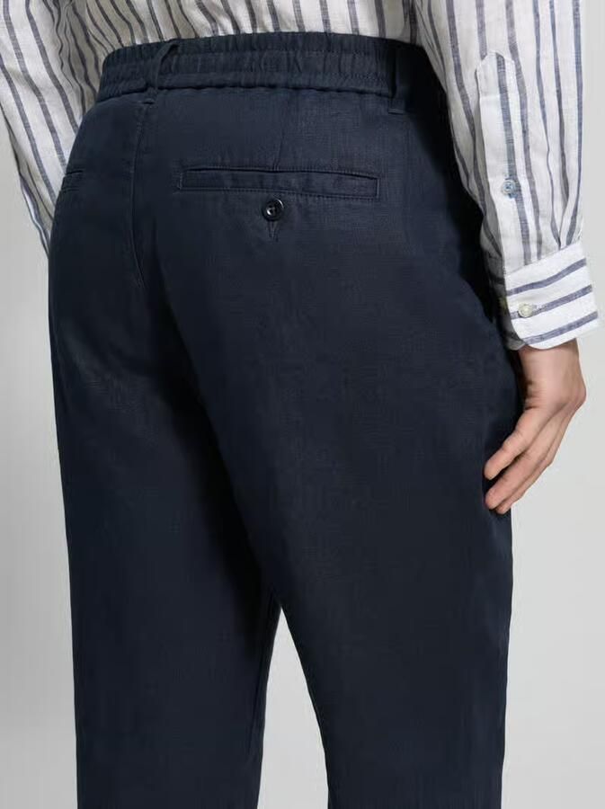 Gant regular fit linnen broek met elastische band